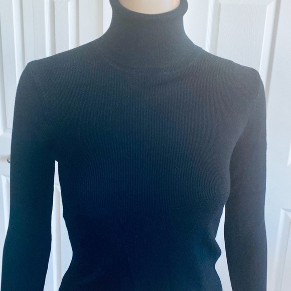 Zara - Black Ribbed Turtleneck Sweater Sz M - Picture 1 of 12